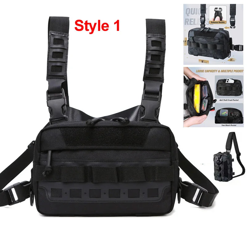 Gilet-Sac de Pêche — multi-poches, camouflage