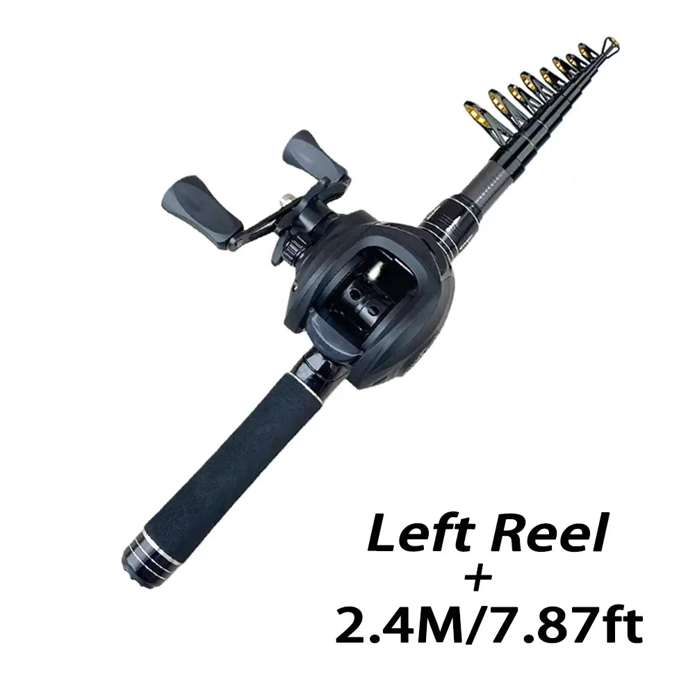 Canne à pêche Baitcasting Voyage — 1,5 à 2,4 m, combo moulinet