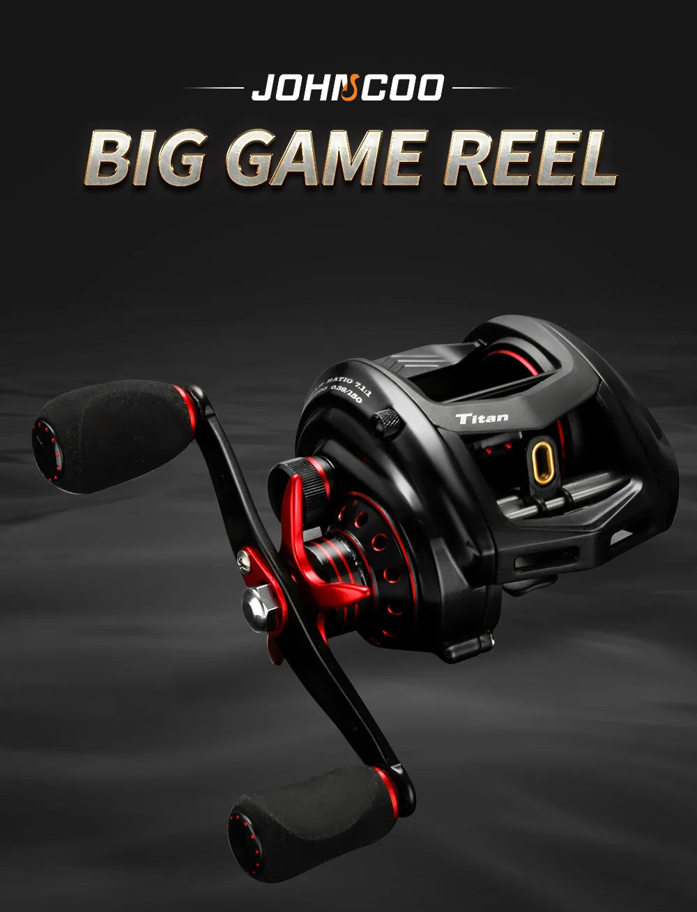Moulinet Baitcasting JOHNCOO MT200 — gros poisson, drag 13 kg
