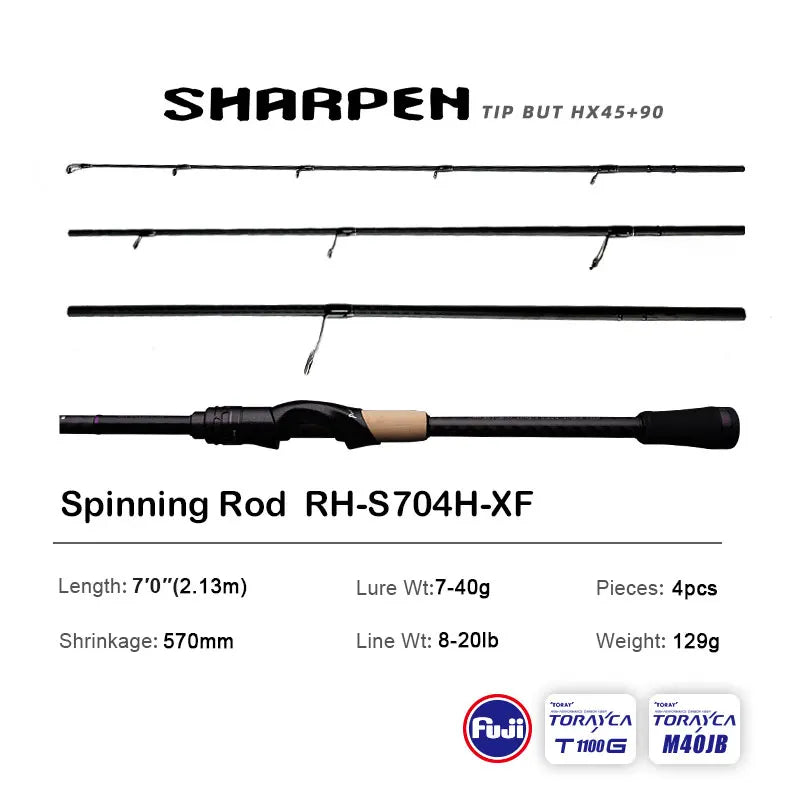 Canne PURELURE SHARPEN Travel — soft lure, anneaux Fuji