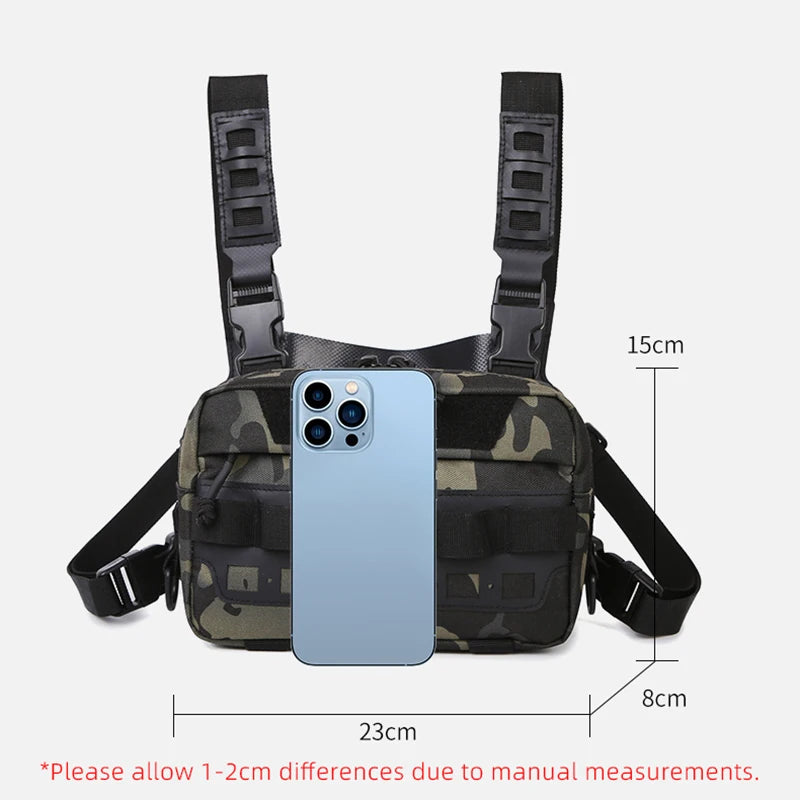 Gilet-Sac de Pêche — multi-poches, camouflage