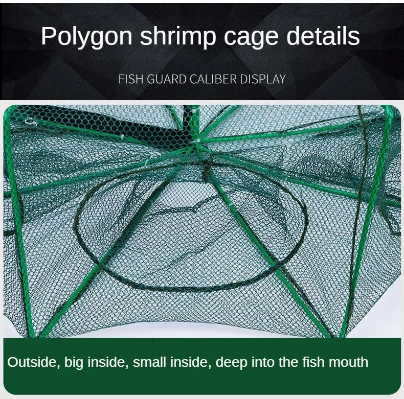 Nasse de pêche Hexagonale — filet 8 ouvertures