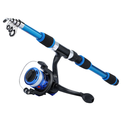 Canne à pêche Spinning Compacte — 1,8 m, combo moulinet