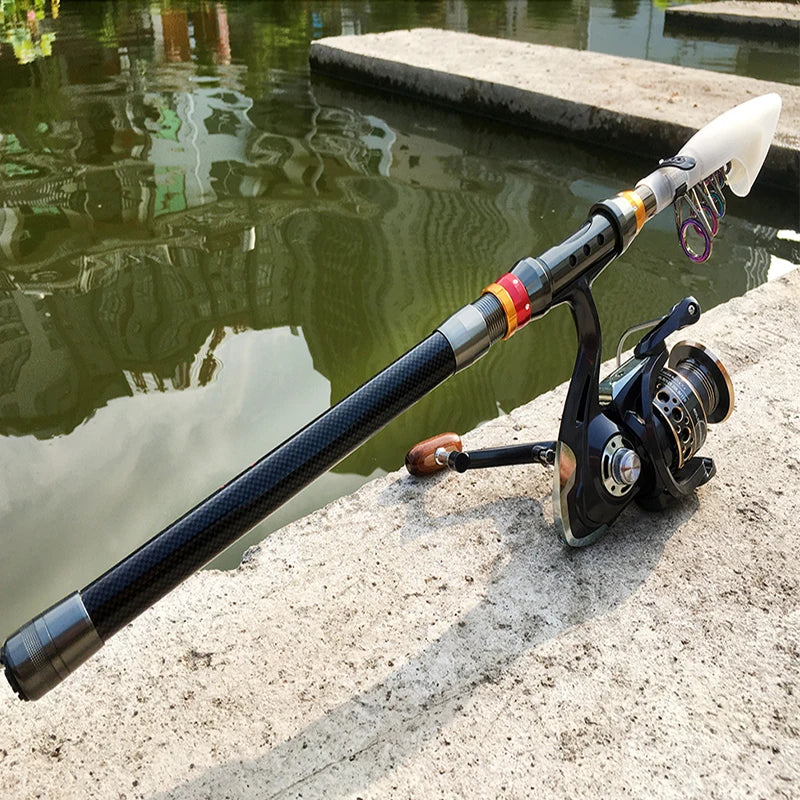 Canne Spinning Combo + Moulinet — carbone 1,8 à 3,6 m