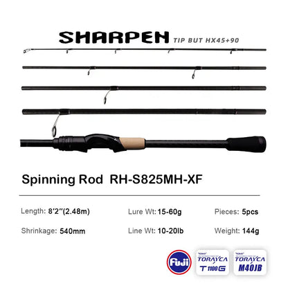 Canne PURELURE SHARPEN Travel — soft lure, anneaux Fuji