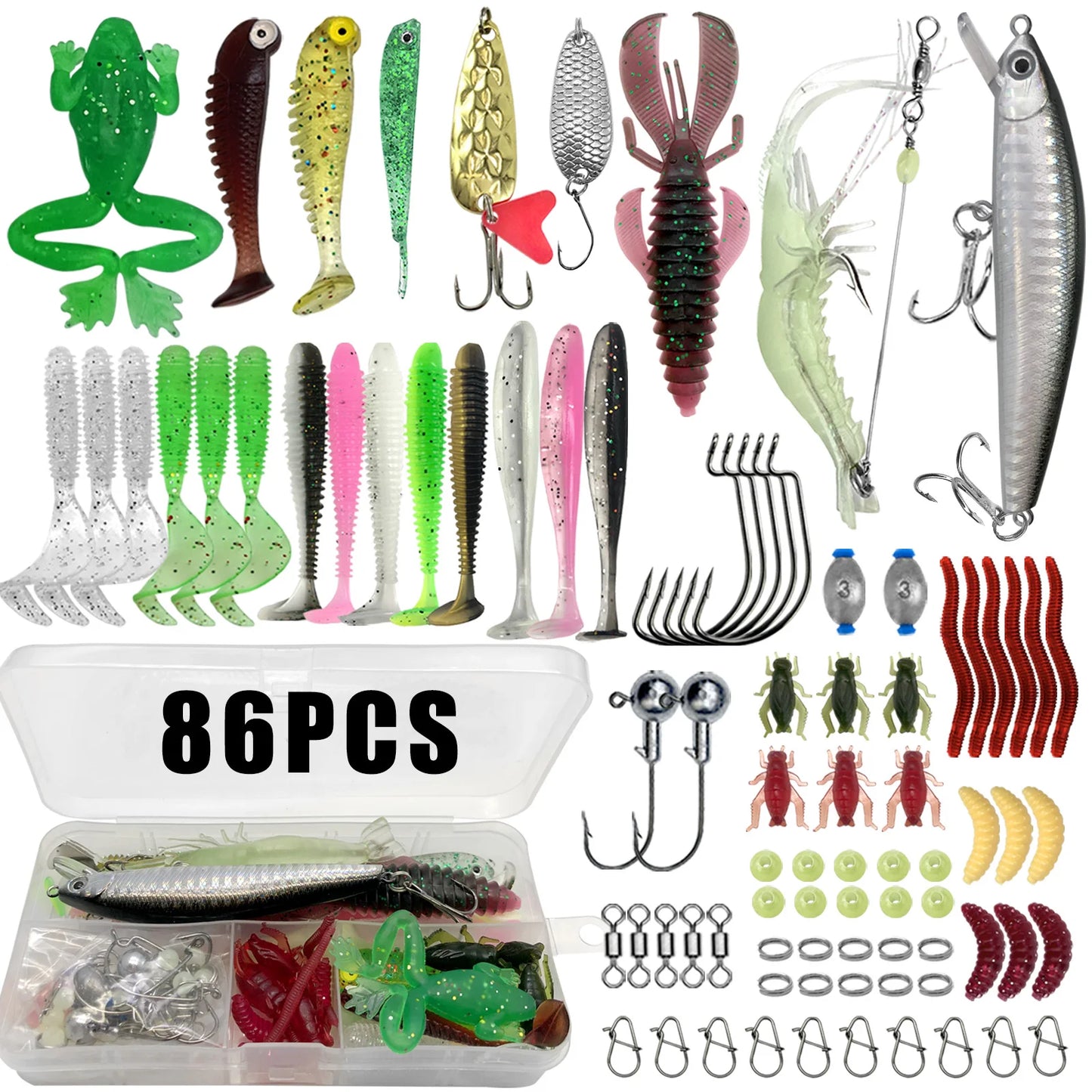Kit Leurres de pêche — 86 à 366 pièces