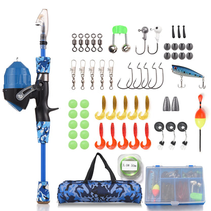 Canne à pêche Enfant Combo — kit 1,2 ou 1,5 m, rose ou bleu