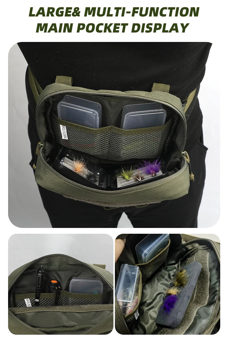 Gilet-Sac de Pêche — multi-poches, camouflage