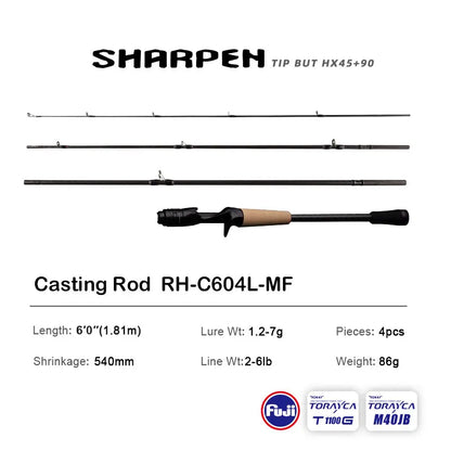 Canne PURELURE SHARPEN Travel — soft lure, anneaux Fuji