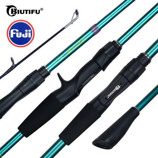 Canne BIUTIFU Travel — spinning / casting carbone, 1,8 à 2,4 m