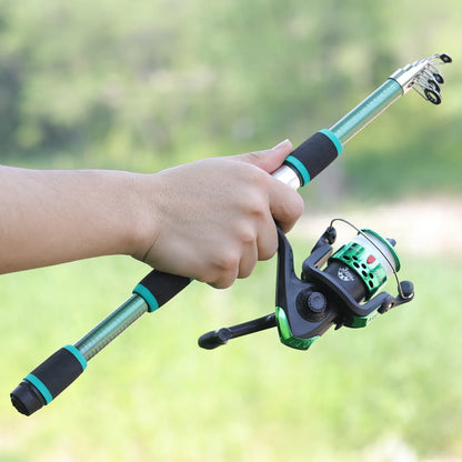 Canne à pêche Spinning Compacte — 1,8 m, combo moulinet