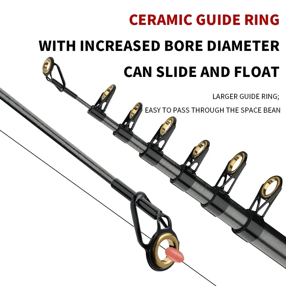 Canne à pêche Baitcasting Voyage — 1,5 à 2,4 m, combo moulinet