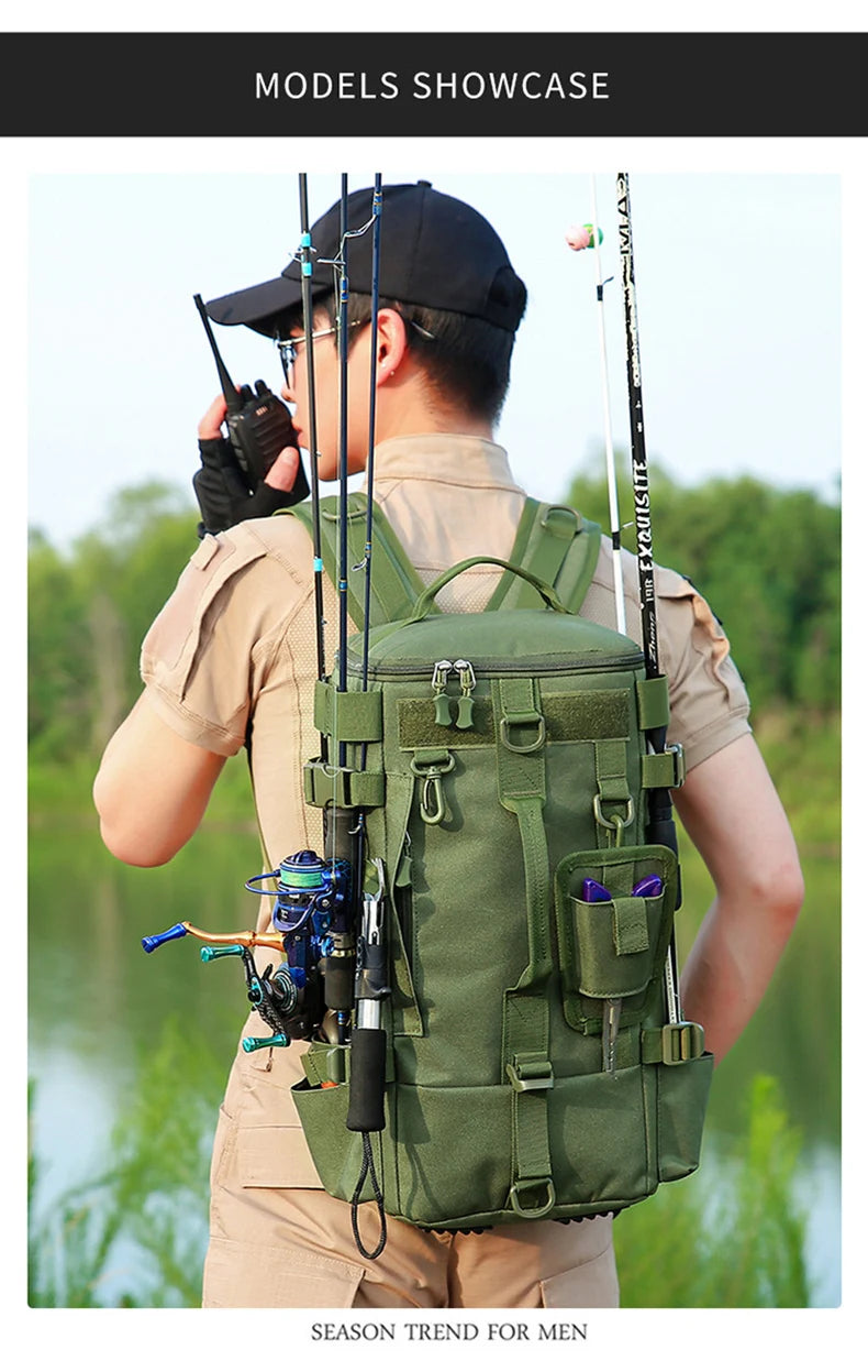 Sac à Dos de Pêche — tactique, porte-cannes