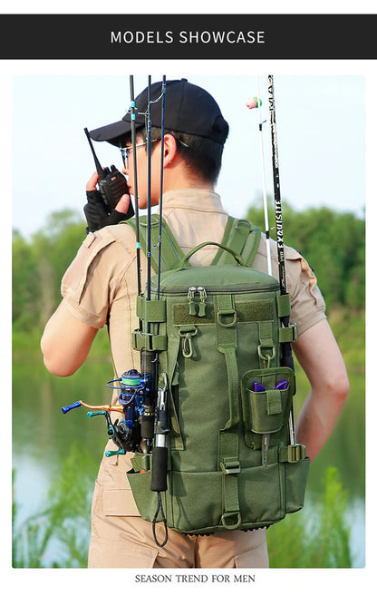 Sac à Dos de Pêche — tactique, porte-cannes