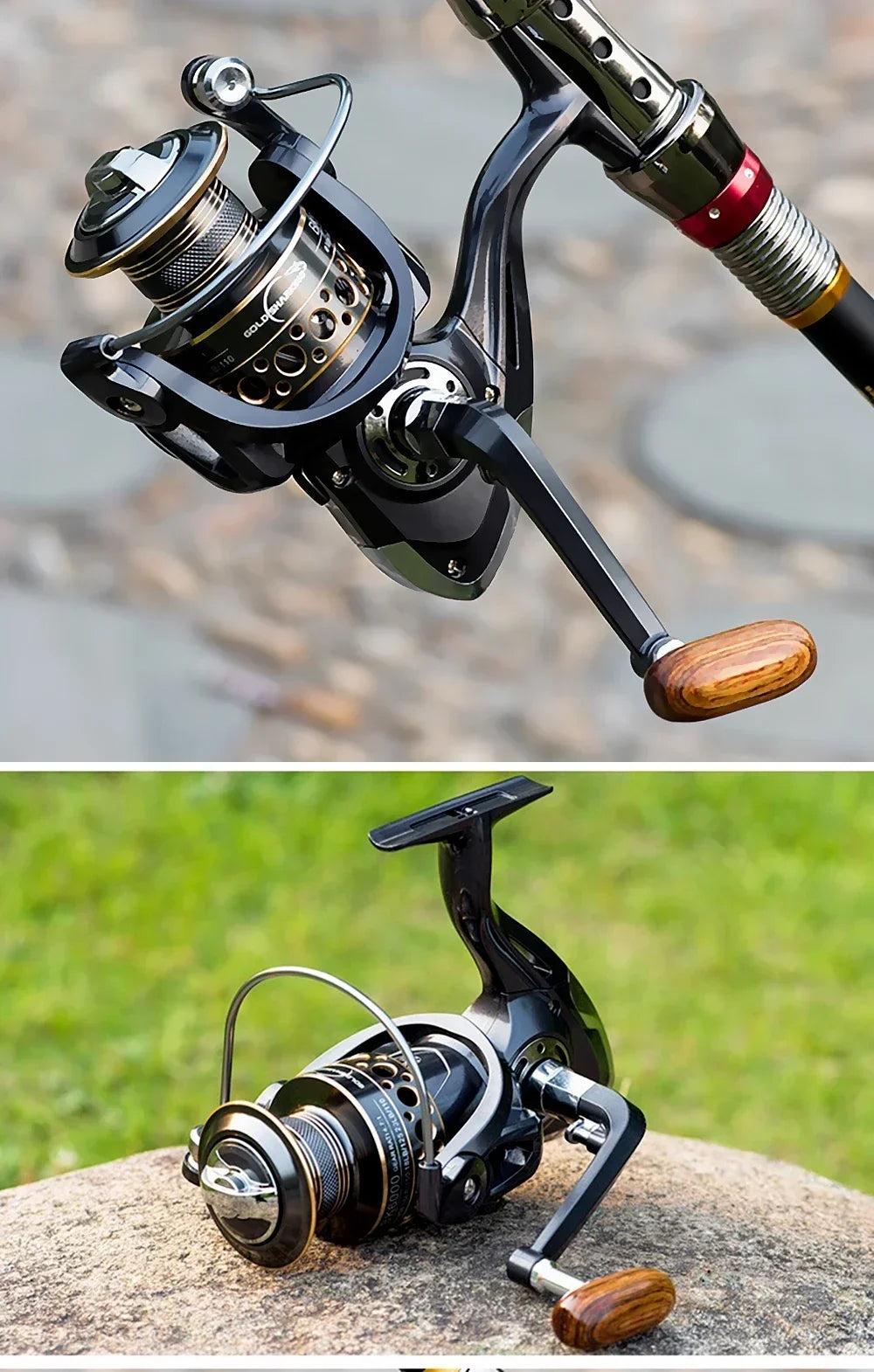 Canne Spinning Combo + Moulinet — carbone 1,8 à 3,6 m