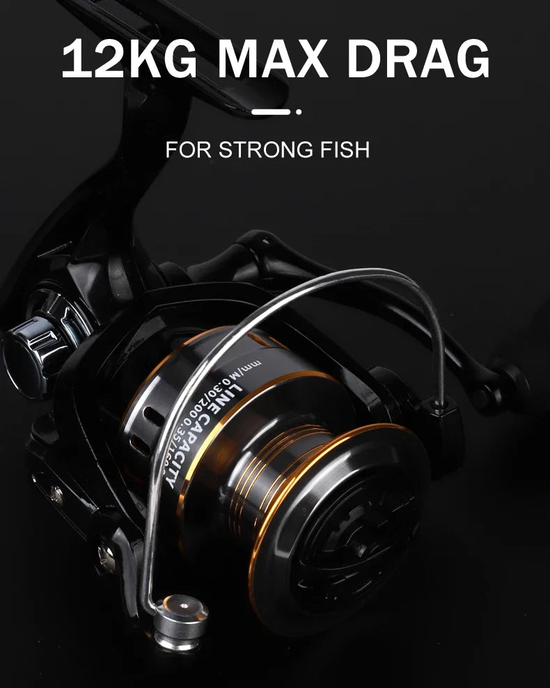 Moulinet de pêche Spinning Pro — tailles 1000 à 7000