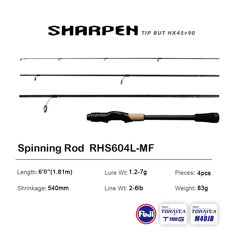 Canne PURELURE SHARPEN Travel — soft lure, anneaux Fuji