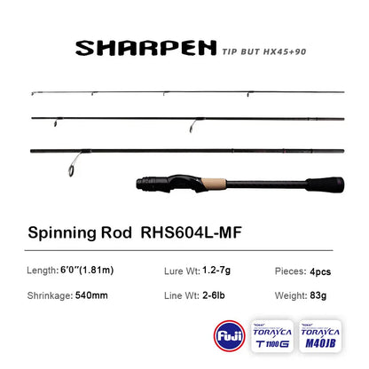 Canne PURELURE SHARPEN Travel — soft lure, anneaux Fuji