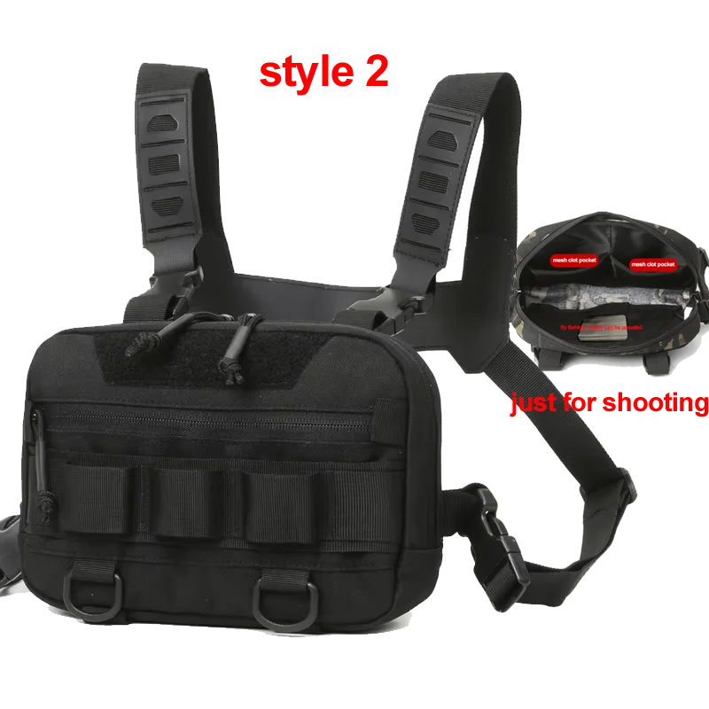 Gilet-Sac de Pêche — multi-poches, camouflage