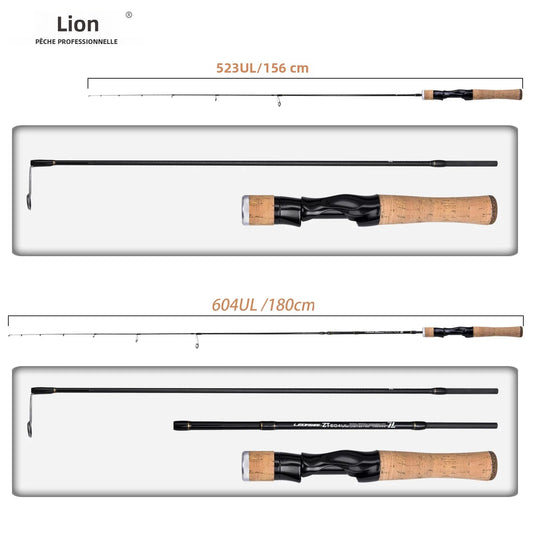 Canne LEOFISHING UL Carbon — bait finesse, 1,56 à 1,8 m