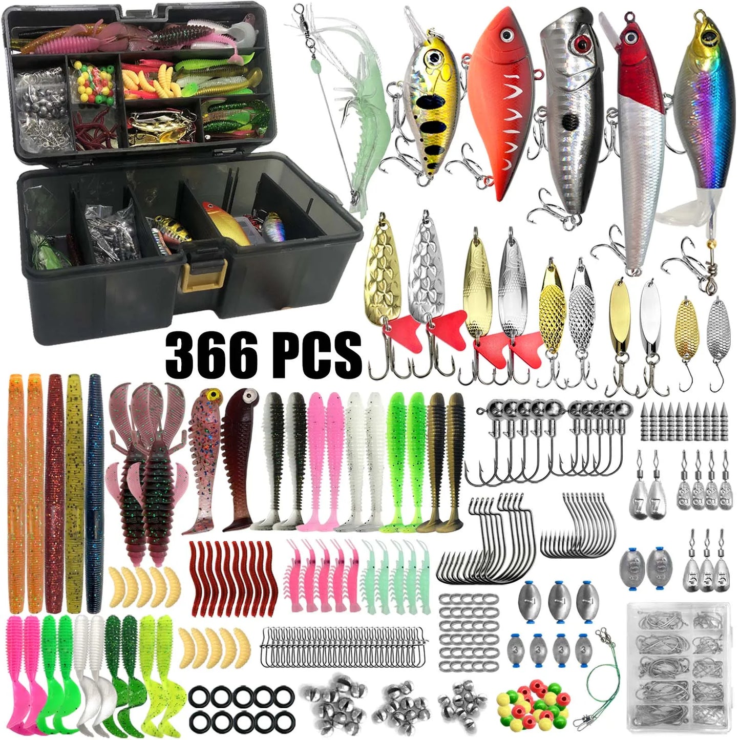 Kit Leurres de pêche — 86 à 366 pièces