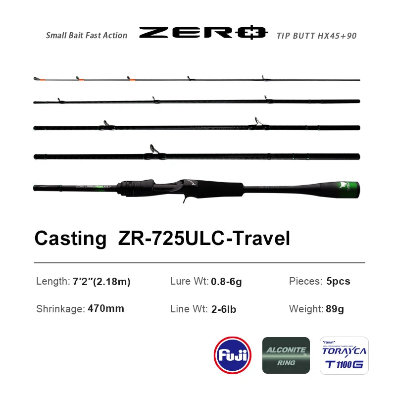 Canne PURELURE ZERO — carbone haute densité, lancer longue distance