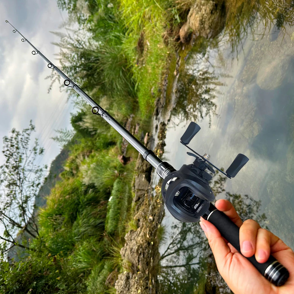 Canne à pêche Baitcasting Voyage — 1,5 à 2,4 m, combo moulinet