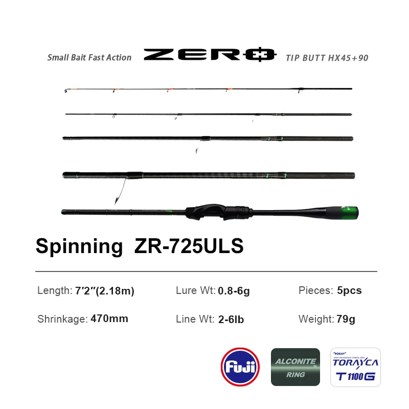 Canne PURELURE ZERO — carbone haute densité, lancer longue distance