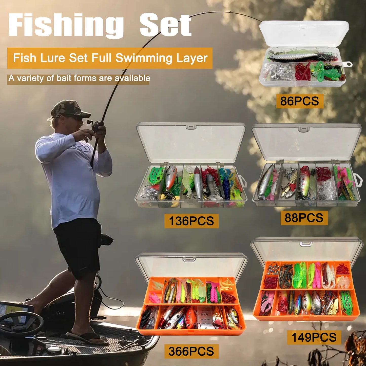 Kit Leurres de pêche — 86 à 366 pièces