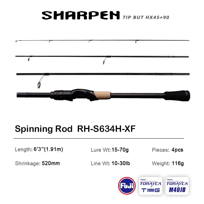 Canne PURELURE SHARPEN Travel — soft lure, anneaux Fuji