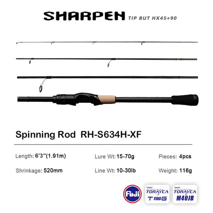Canne PURELURE SHARPEN Travel — soft lure, anneaux Fuji