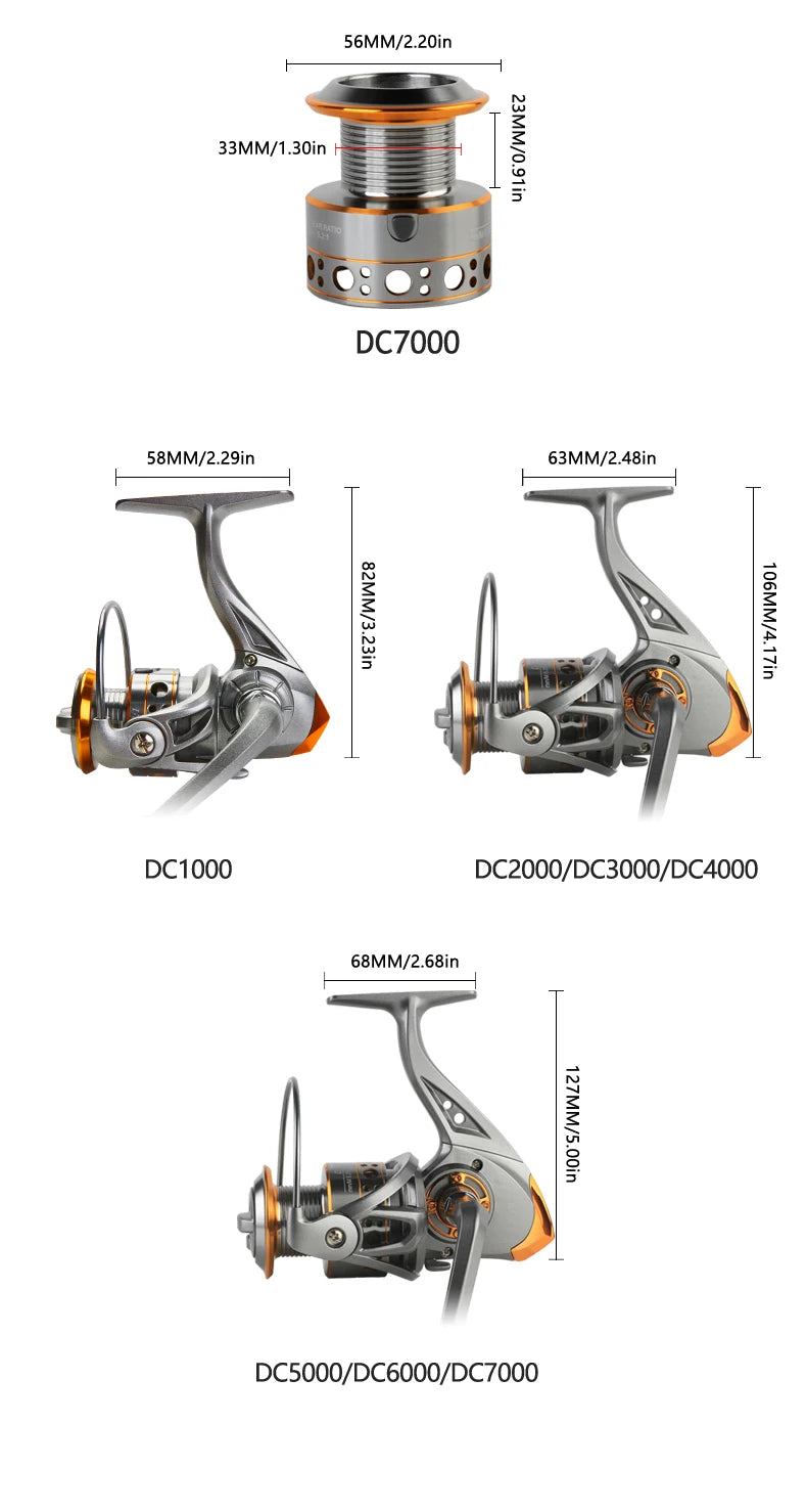 Moulinet Spinning BILLINGS DC — 1000 à 7000, drag 12 kg
