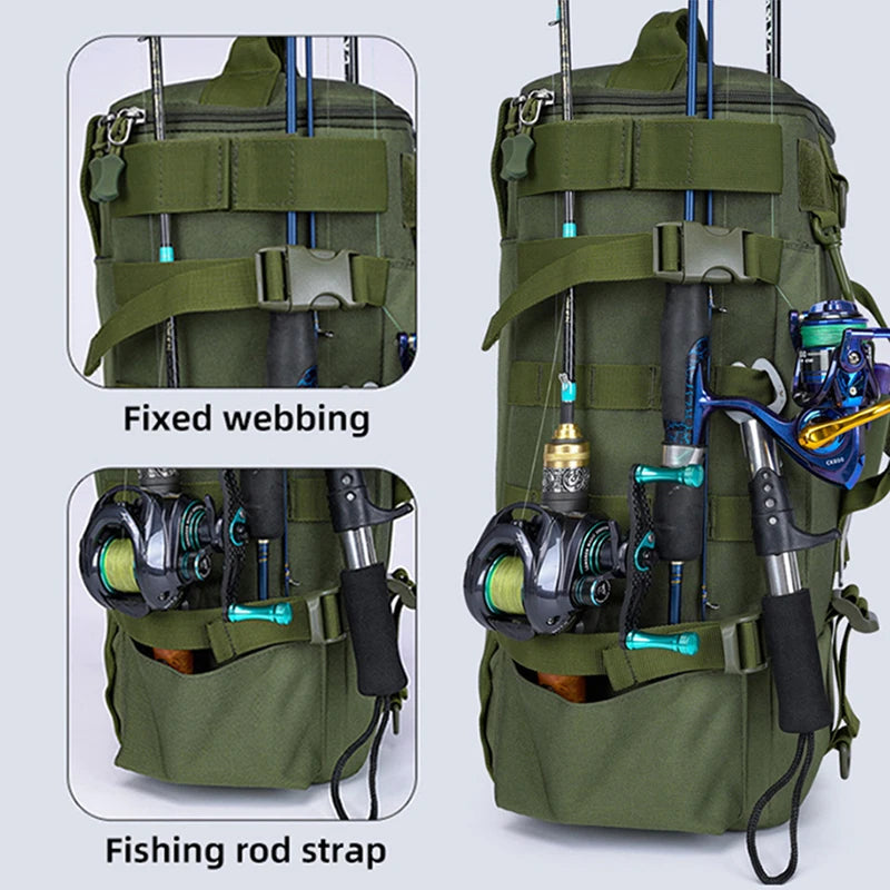 Sac à Dos de Pêche — tactique, porte-cannes