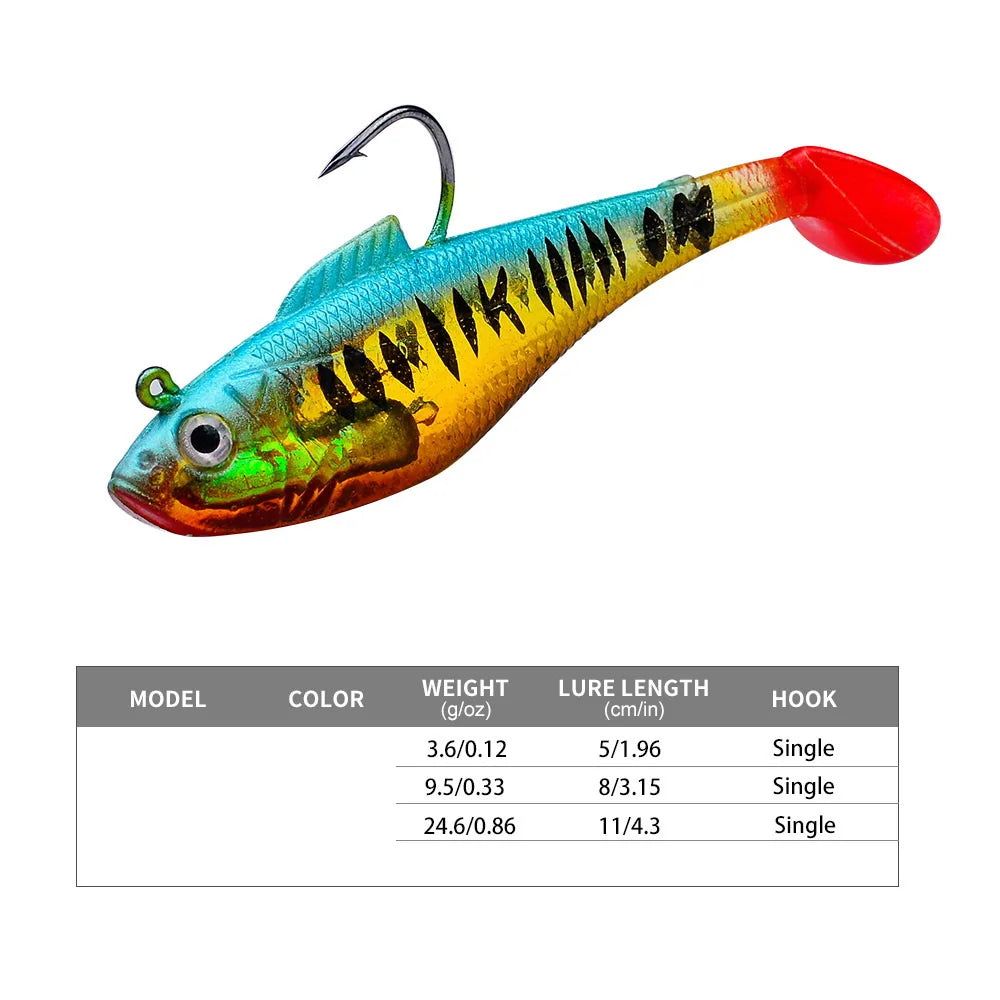 Leurre de pêche Souple — Tête plombée, 4 à 25 g
