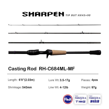 Canne PURELURE SHARPEN Travel — soft lure, anneaux Fuji