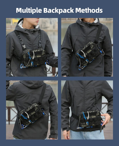 Gilet-Sac de Pêche — multi-poches, camouflage