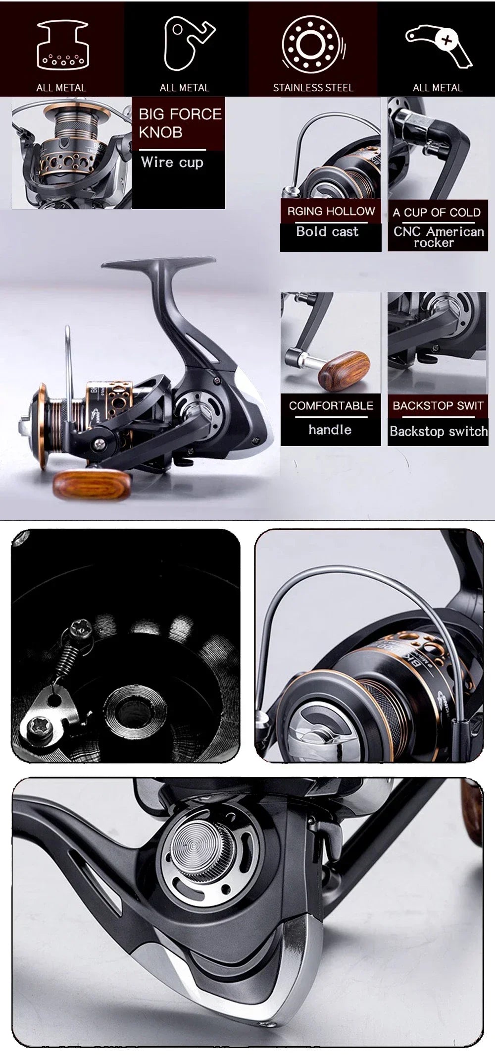 Canne Spinning Combo + Moulinet — carbone 1,8 à 3,6 m