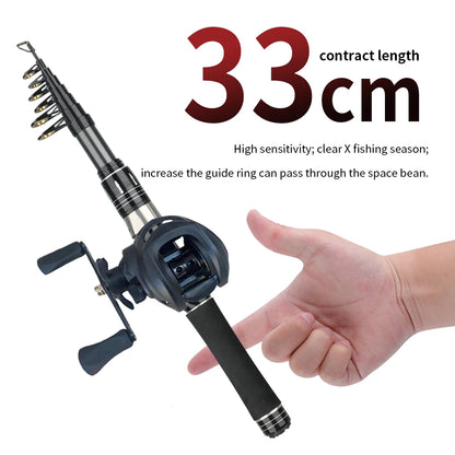 Canne à pêche Baitcasting Voyage — 1,5 à 2,4 m, combo moulinet