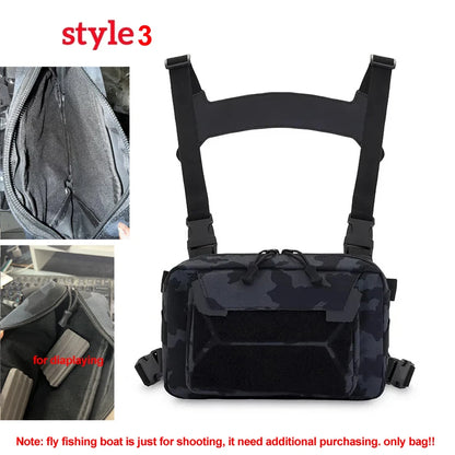 Gilet-Sac de Pêche — multi-poches, camouflage