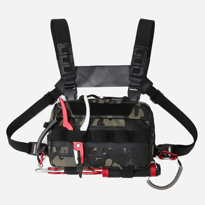 Gilet-Sac de Pêche — multi-poches, camouflage