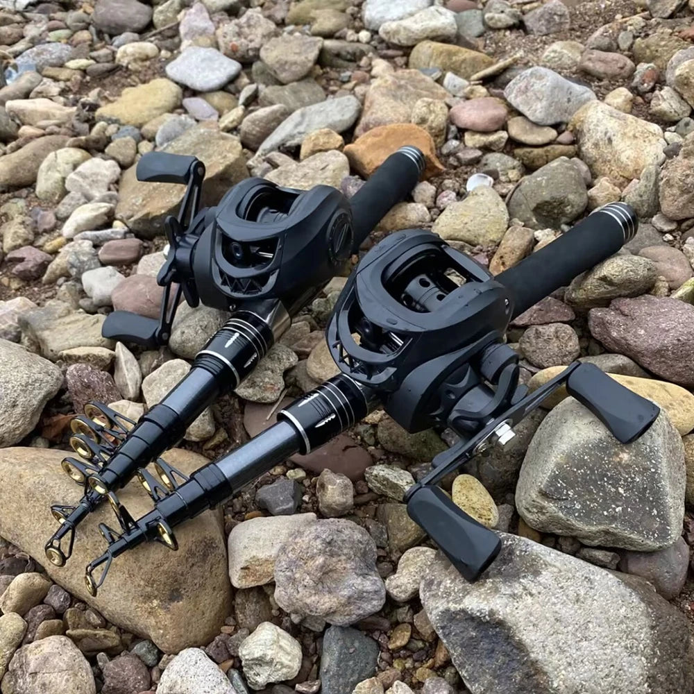 Canne à pêche Baitcasting Voyage — 1,5 à 2,4 m, combo moulinet