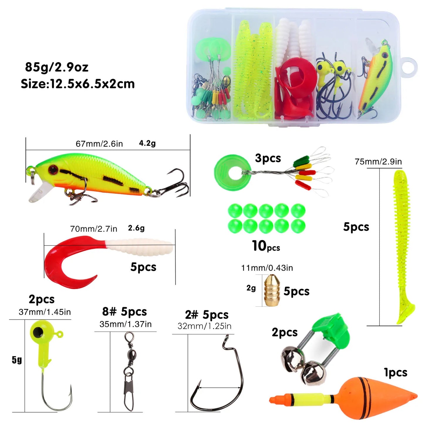 Canne à pêche Spinning Compacte — 1,8 m, combo moulinet