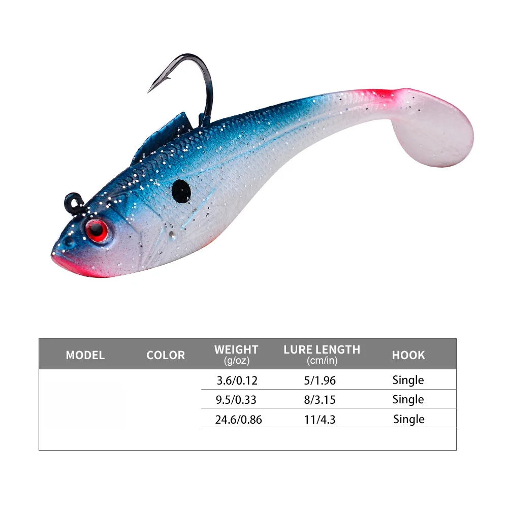 Leurre de pêche Souple — Tête plombée, 4 à 25 g