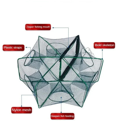 Nasse de pêche Hexagonale — filet 8 ouvertures