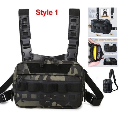 Gilet-Sac de Pêche — multi-poches, camouflage