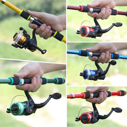 Canne à pêche Spinning Compacte — 1,8 m, combo moulinet