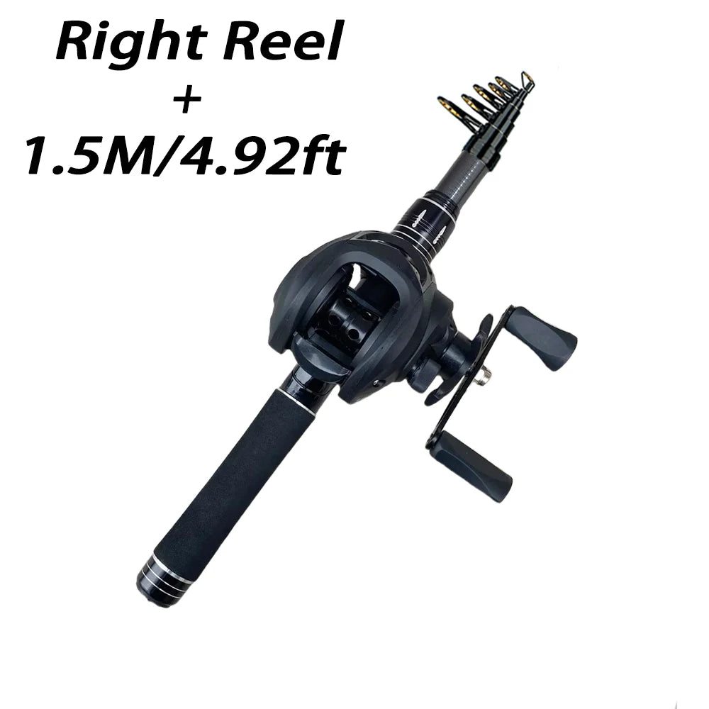 Canne à pêche Baitcasting Voyage — 1,5 à 2,4 m, combo moulinet