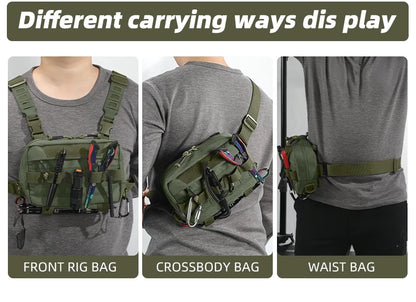 Gilet-Sac de Pêche — multi-poches, camouflage