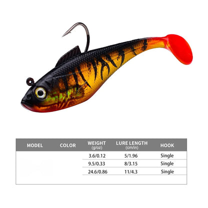 Leurre de pêche Souple — Tête plombée, 4 à 25 g