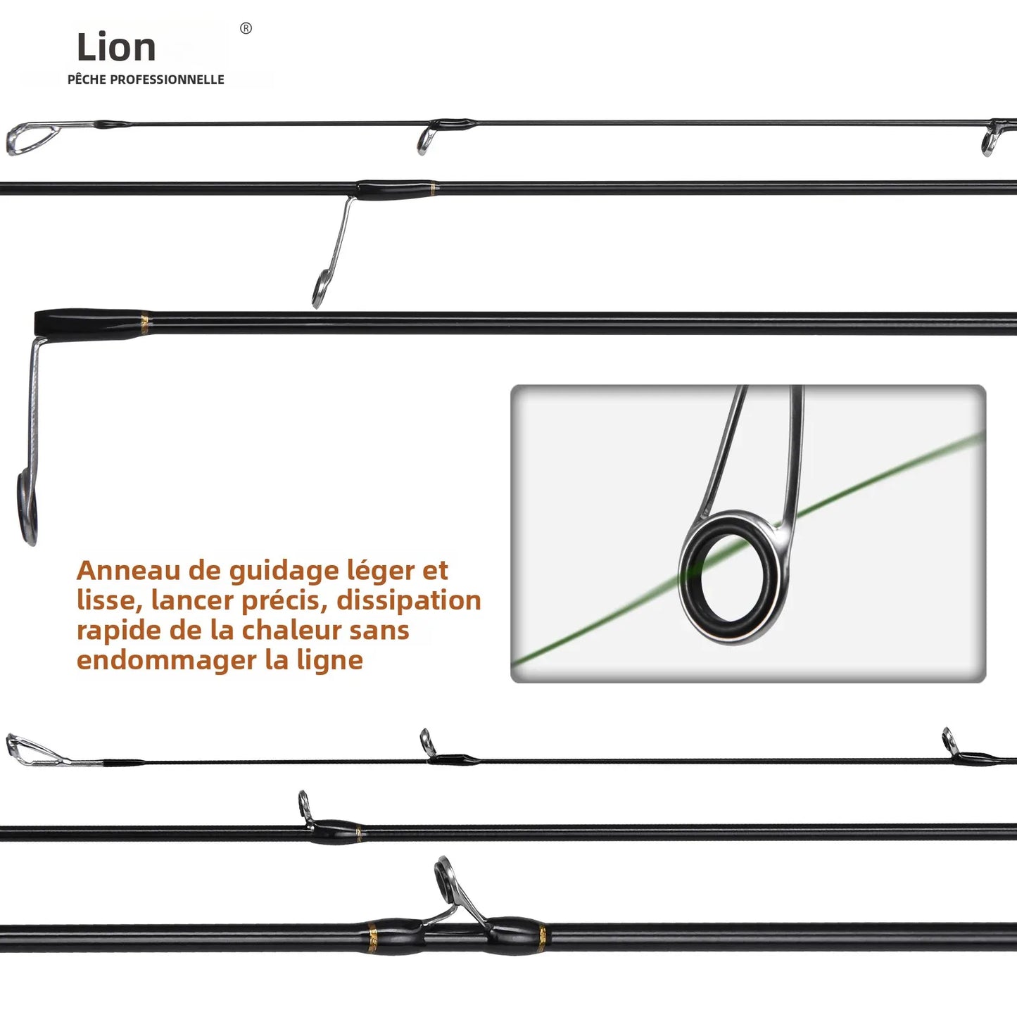 Canne LEOFISHING UL Carbon — bait finesse, 1,56 à 1,8 m